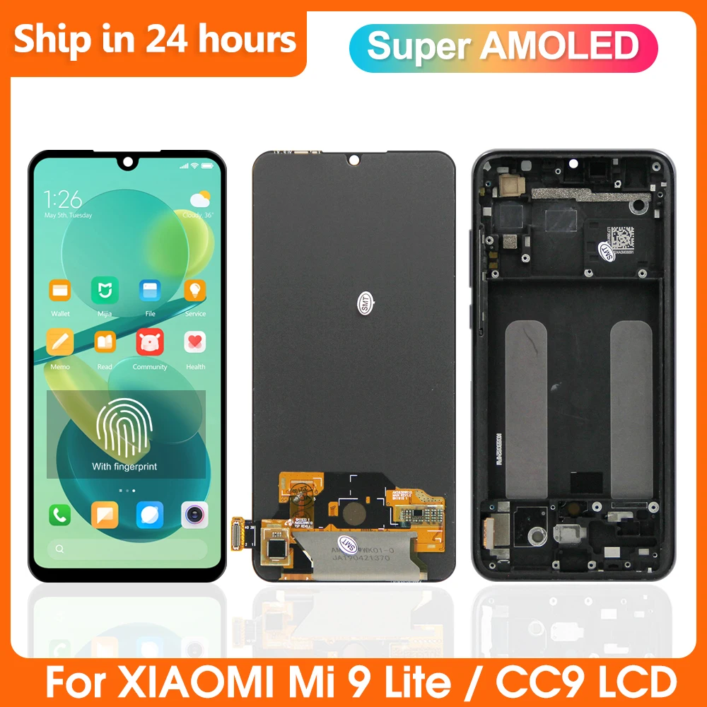 

6.39" Super AMOLED For Xiaomi Mi CC9 LCD Display Touch Screen Digitizer Assembly Replacement For Xiaomi Mi9 Lite M1904F3BG LCD