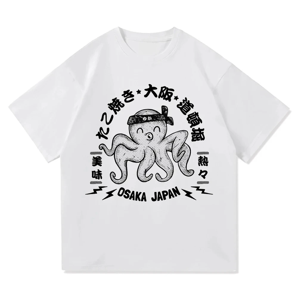 

Футболка Osaka Dotonbori, модная женская забавная ретро футболка Takoyaki Osaka Drunken Octopus, винтажные футболки, летняя уличная одежда