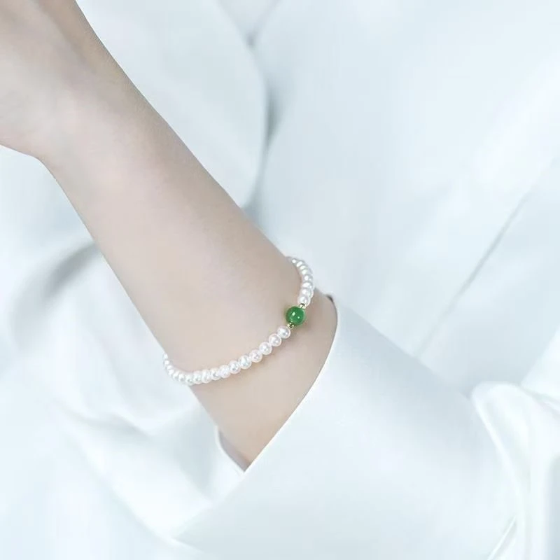 New Chinese handicrafts, high-quality natural pearl Hotan Jade bracelet, exquisite jewelry, auspicious jewelry, gifts