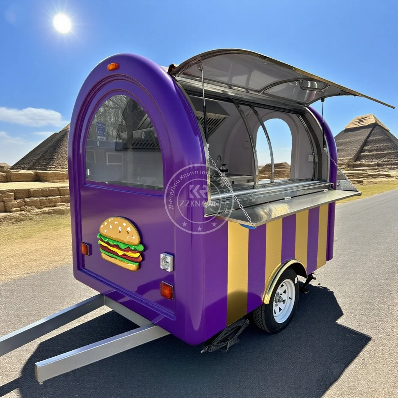 

Mobile Food Trailer Coffee Snack Cart Fully Equipped Hot Dog Cart Concession Food Truck Mobile Kitchen Snack Coffe Kiosk