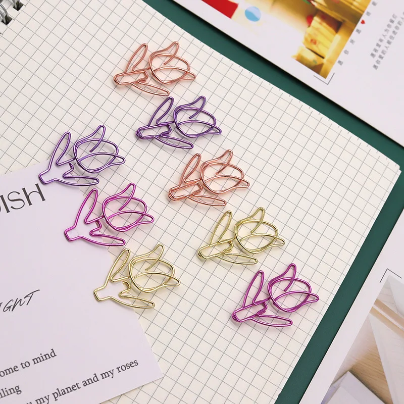 20/50PCS Tulpe Büroklammern Kawaii Notebook Planer Lesezeichen Koreanische Schreibwaren Ticket Foto Clip Büro Liefert Lesezeichen Ordner