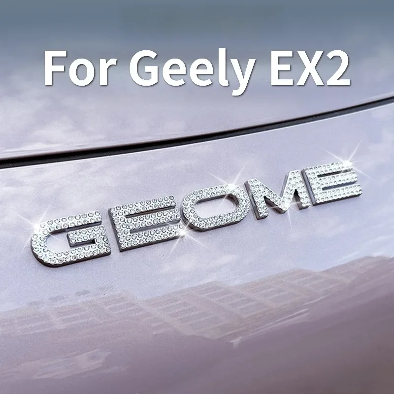 

For Geely EX2 Car Emblem Sticker Letter Sticker Steering Wheel Full Set Diamond Interior