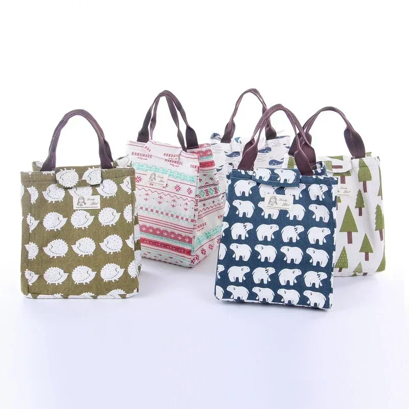 Kawaii Portable Thermal Bag Women Children's School Thermal Insulated Lunch Box Tote Food Small Cooler Bag Pouch