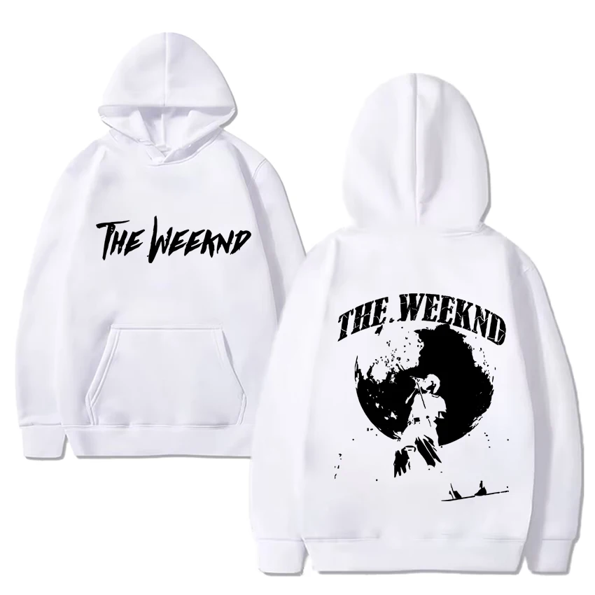 Personalisasi The Weeknd Moonlight musik Cetak Hoodie 2024 uniseks kasual Hitam kaus pria wanita bulu lengan panjang pullover