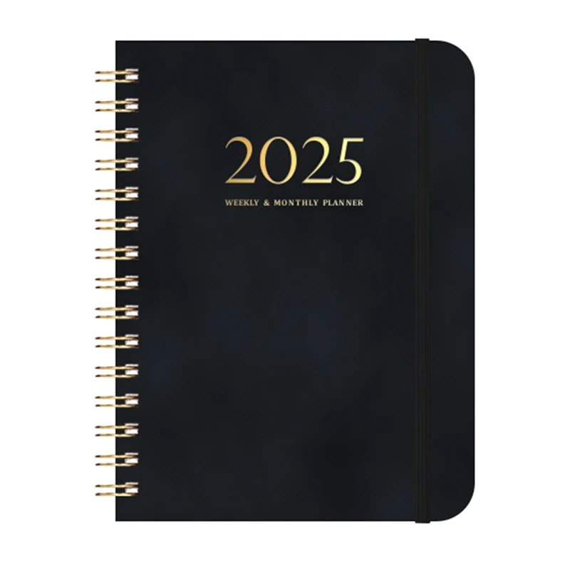 NEW-2025 Calendar 140 Pages Notebook Diary 2025 Plan Schedule Strapped Notebook Calendar Weekly Notebook (2025.1-2025.12)