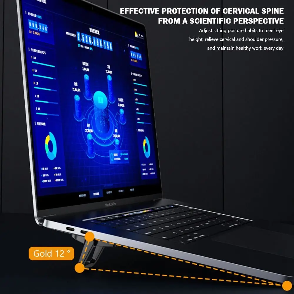 Plastic Foldable Laptop Stand Invisible Foldable Notebook Bracket Non-slip Adjustable Riser Cooling Holder Remote Workers