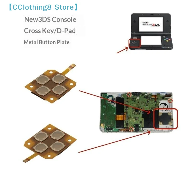 1Pcs D-Pad Dome Snap PCB Board Buttons Conductive FIlm For New 3DS / New 3DS XL Controller Key ABXY Button PCB Board【AliS8】