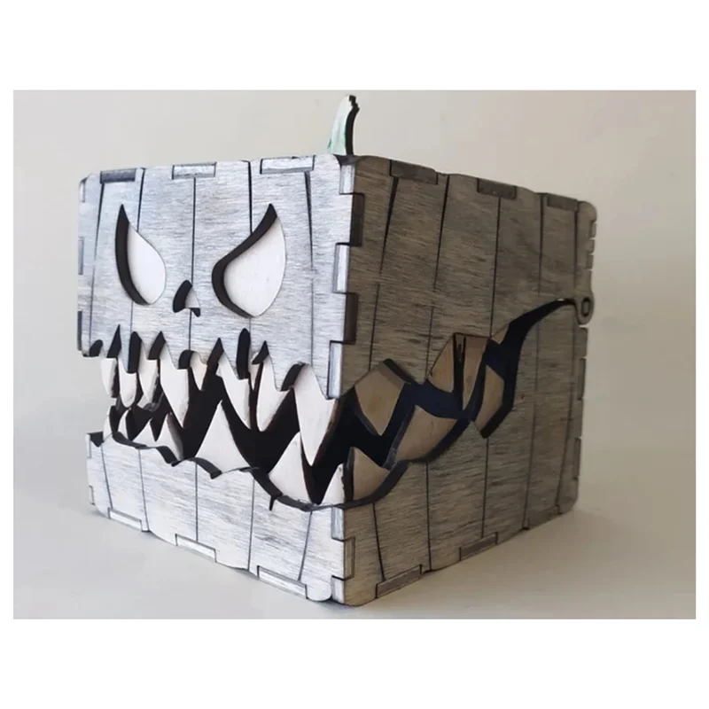 M11K-هالوين اليقطين فانوس صندوق احتفالي زخرفة خدعة أو ل ديكور الحفلات الإبداعية الوحش الكنز الصدر تمثال صندوق #2