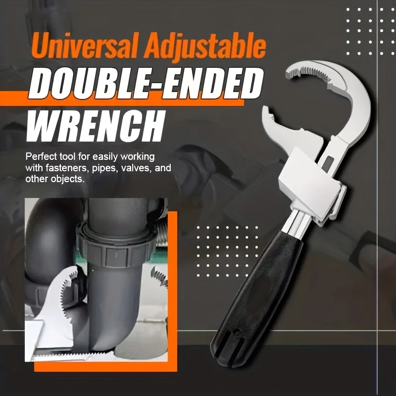 4-in-1 Universal Adjustable Double-ended Wrench Aluminium Alloy Open End Spanner Bathroom Plumbing Faucet And Sink Repair Tool