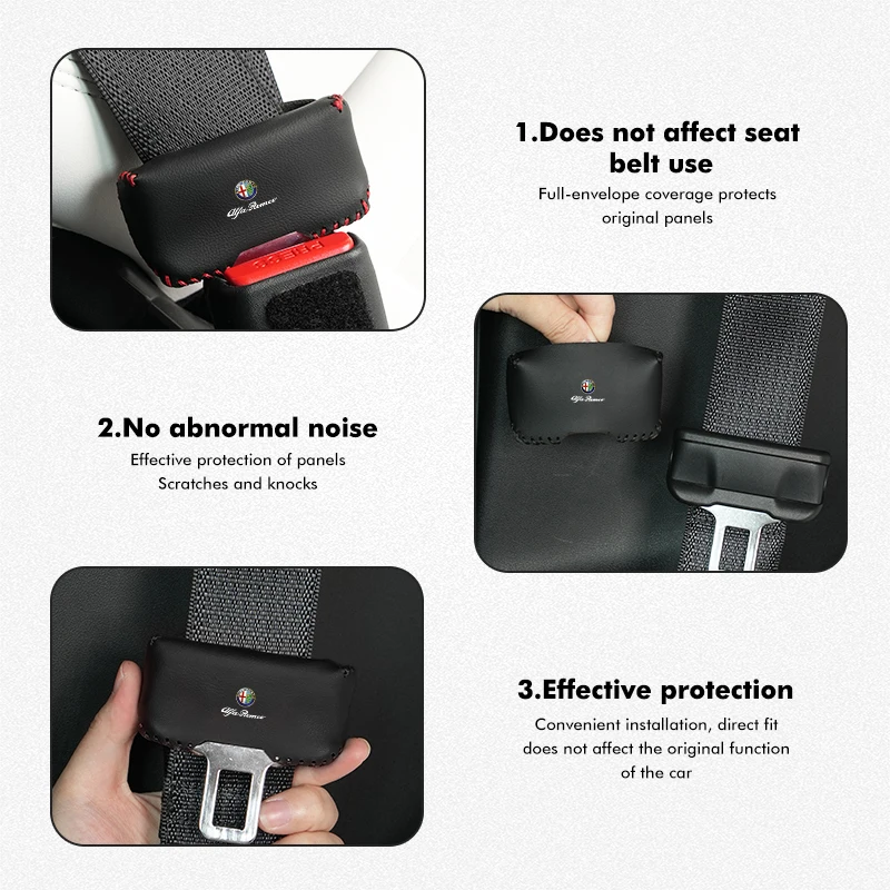 For Alfa Romeo Car Seat Belt Buckle Cover Anti-Scratch Protective Case Giulietta GT 159 147 156 Mito Brera Giulia Spider F1 view 5