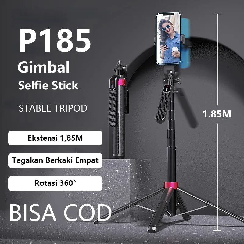 

1.85m Tripod Bluetooth Selfie Stick Remote Control Tripod 360 ° Rotation with 1/4 Adaptor Portable Flexibl Gopro Camera Stand