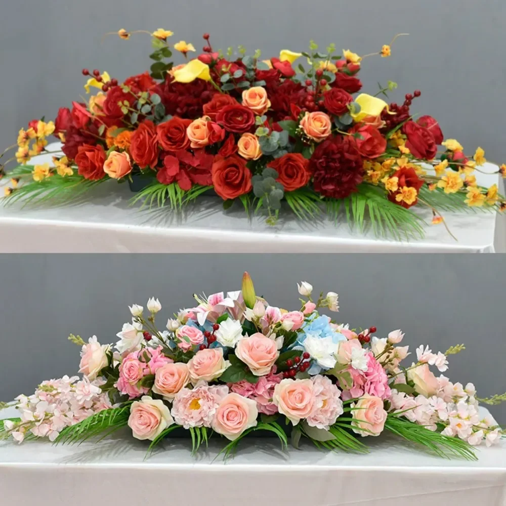 

Conference room long table flower tabletop flower welcome area sign-in decoration fake speech table simulation