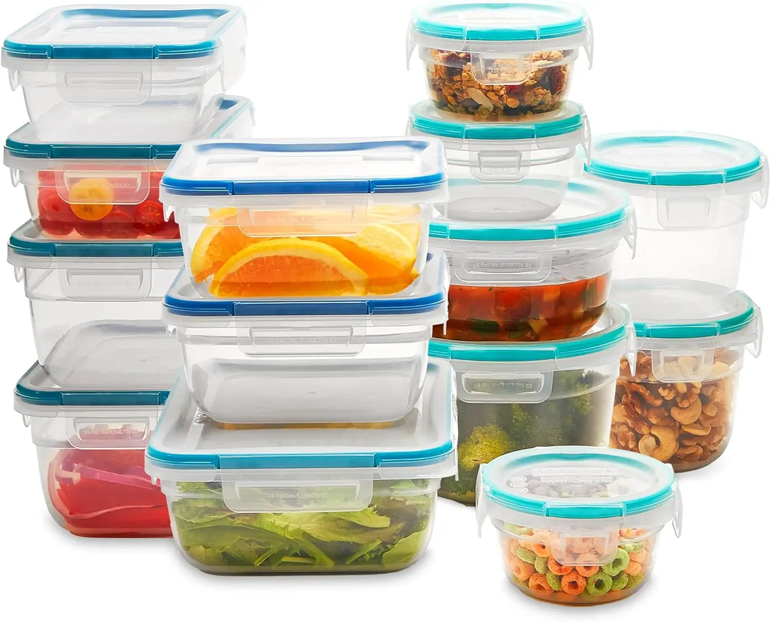 

14-Pack Plastic Food Storage Containers Set, Airtight Leakproof BPA-Free Lids, Freezer Dishwasher Microwave Safe