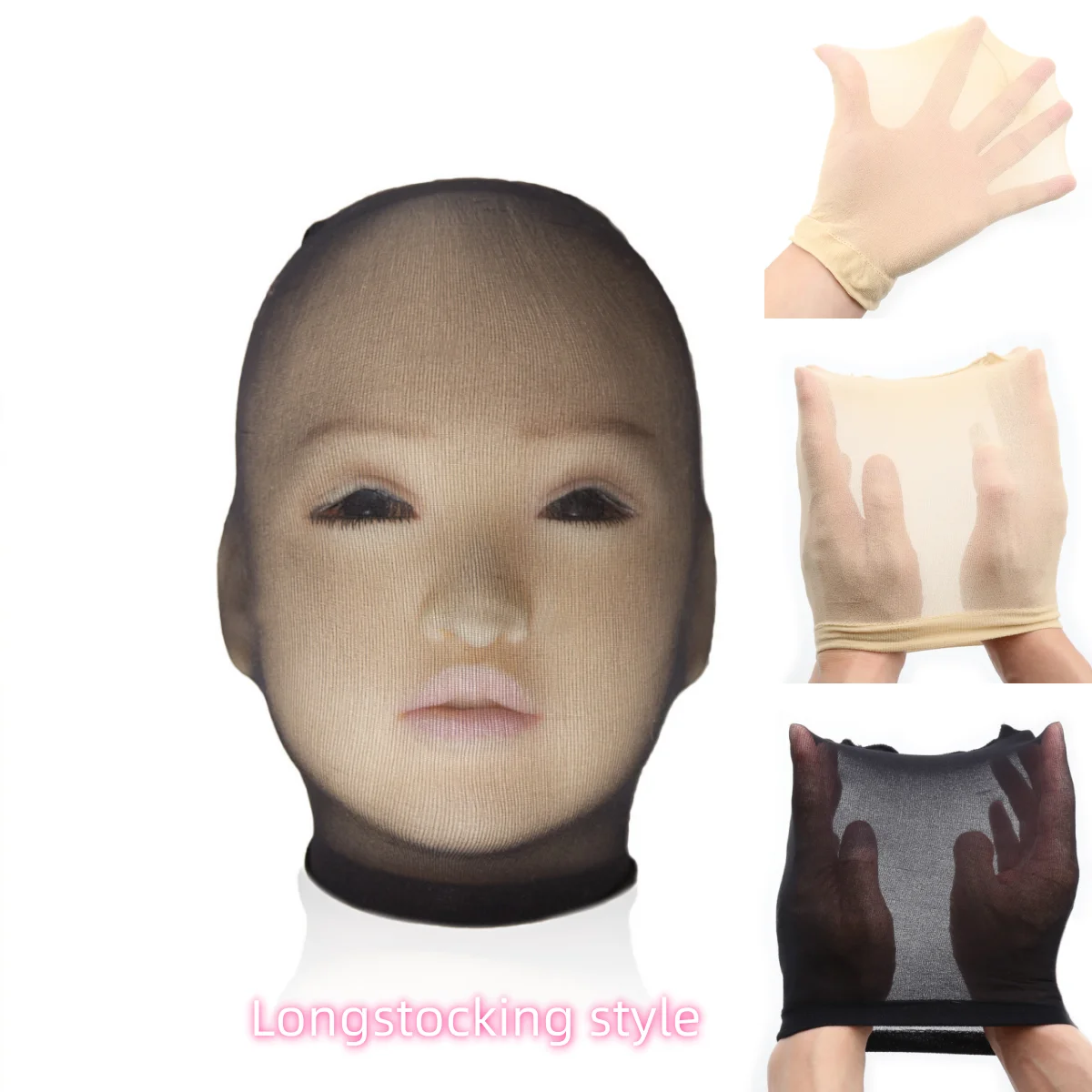 

2-цветный фетиш-кружевной капюшон на всю голову для женщин и мужчин, маски для косплея, сексуальные ролевые игры, бондажные маски для взрослых, экзотические костюмы