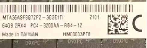 

For MTA36ASF8G72PZ-3G2E1 MICRON 64GB 2RX4 PC4-3200AA DDR4-25600R RDIMM