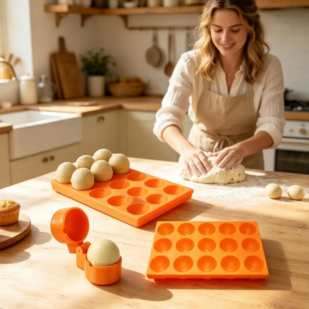 Push Type Cake Mold Silicone Cake Mold Ball Shaped Tray with 15 Molds Push-type Tool 3d Printed Round Cake Pop Cutter for Baking view 6