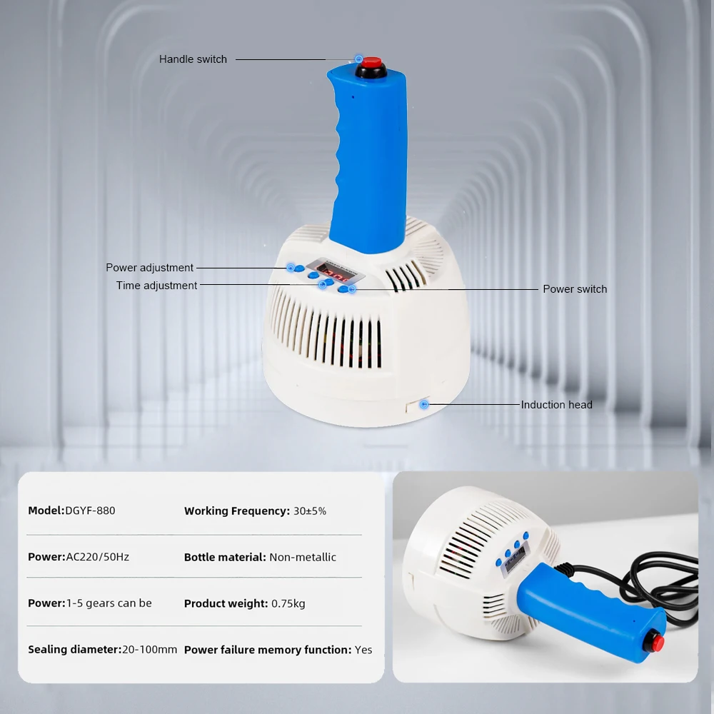 Máquina de sellado por inducción eléctrica, Mini botella de plástico de mano, tapa de botella de aceite medicinal, sellador de juntas de papel de aluminio