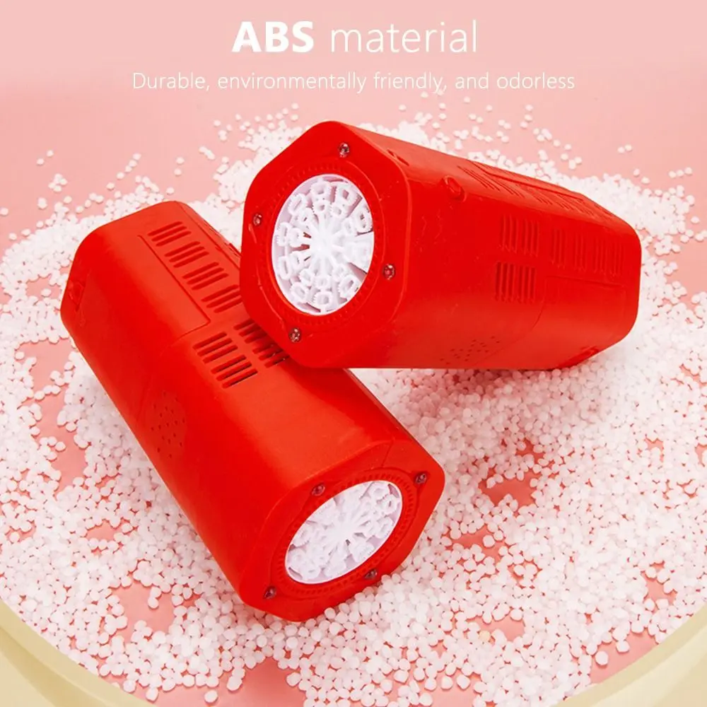 آلة فقاعة بلاستيكية محمولة، أضواء فلاش حمراء، أصوات منفاخ الفقاعات، آلة إلكترونية للاحتفال بالعام الجديد #2