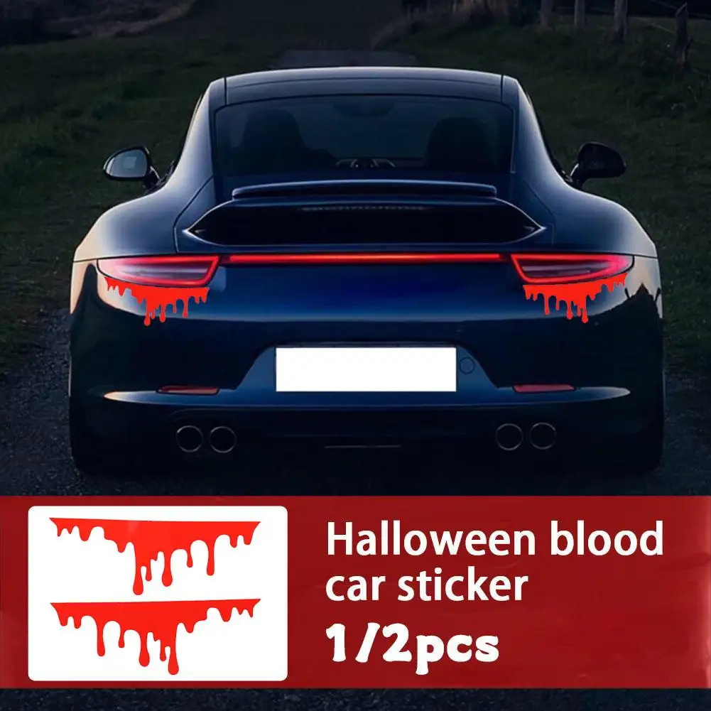 

Halloween Red Blood Dripping Car Sticker,Flowing Blood Halloween Auto Blood Stickers Red Paint Decal Bloody Theme Decal,Dri V4S4