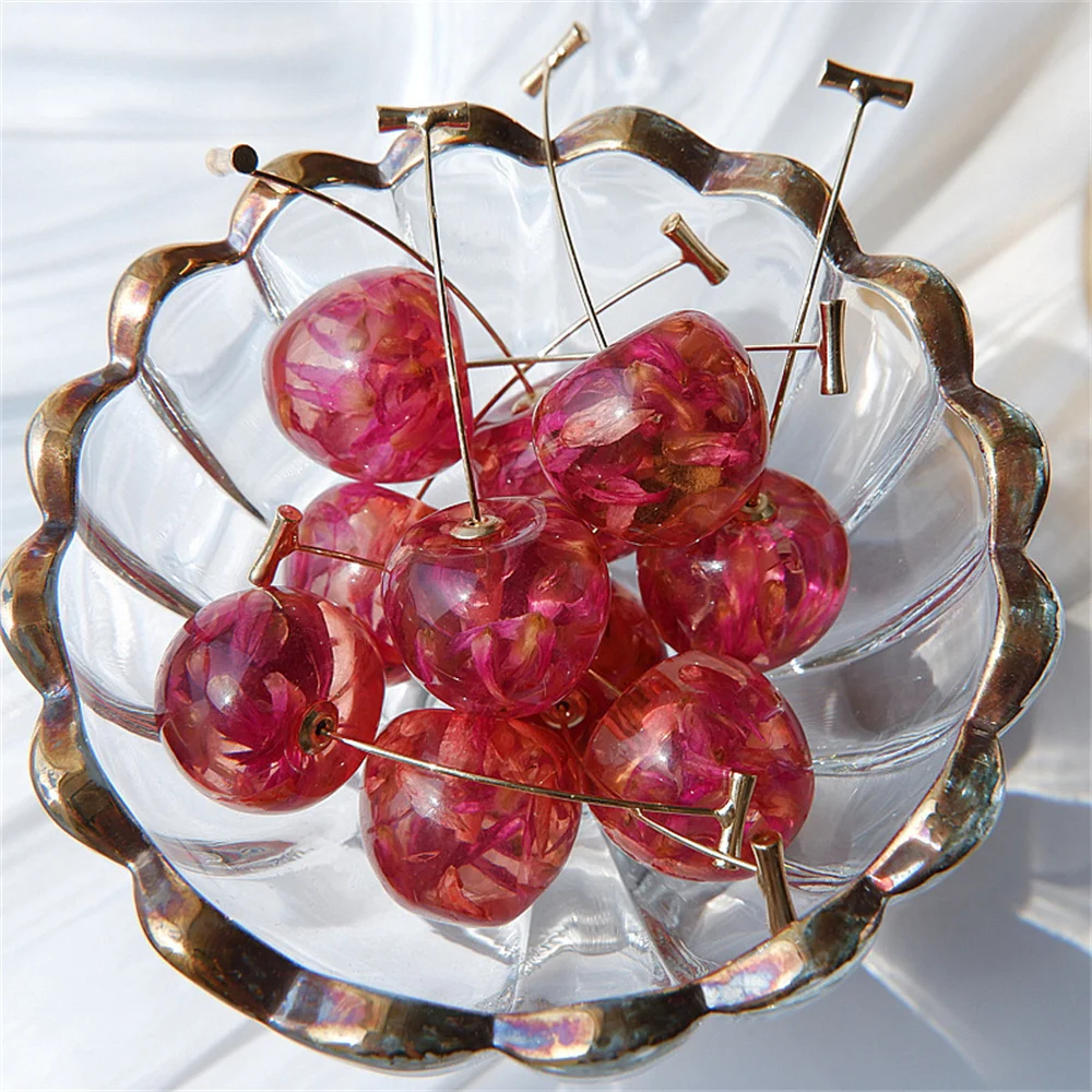 Fashion Acrylic Cherry Earrings Simple Resin Petals Drop Earring For Women INS Jewelry Women Trendy Accessories image 6