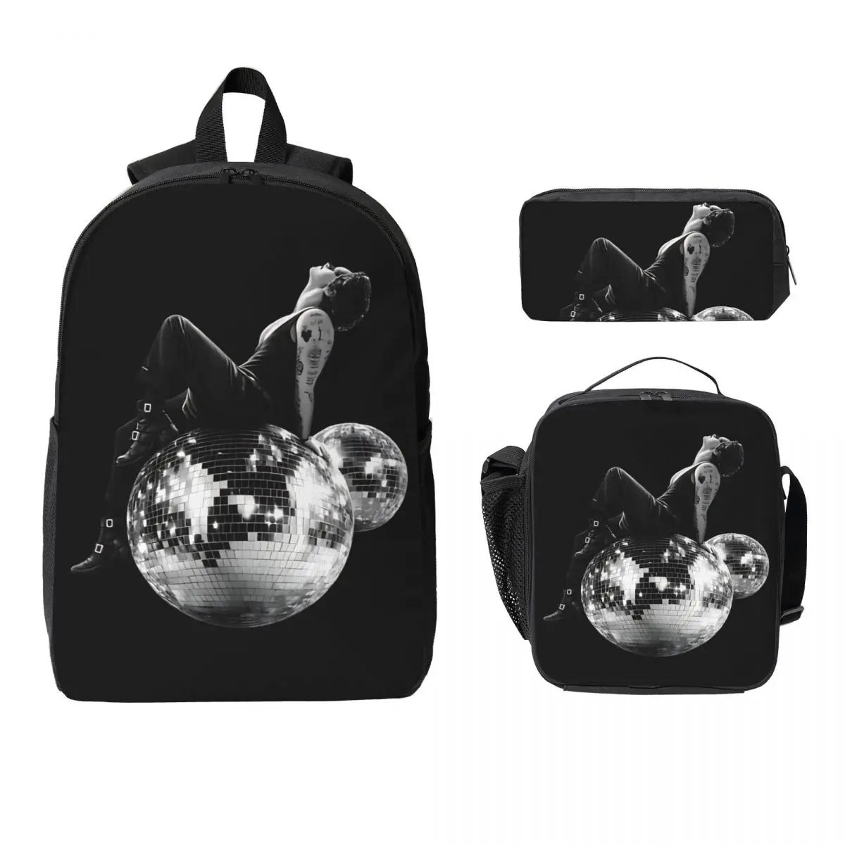 

Рюкзак, ланч-бокс и пенал для мальчиков Harrys Styles Kiss All The Time Disco Occasionally, школьный набор