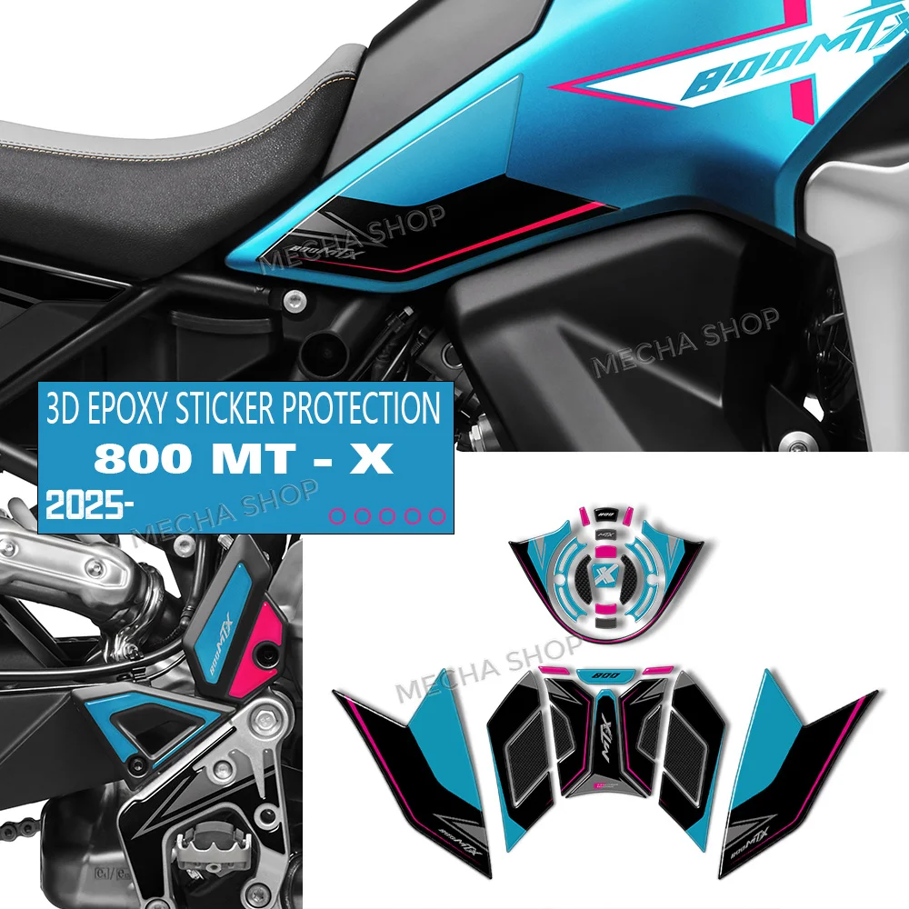 

For CFMoto 800MTX 800MT-X 2025 2026 Motorcycle Side Tank 3D Resi Decal Gas Cap Upper Protection Sticker