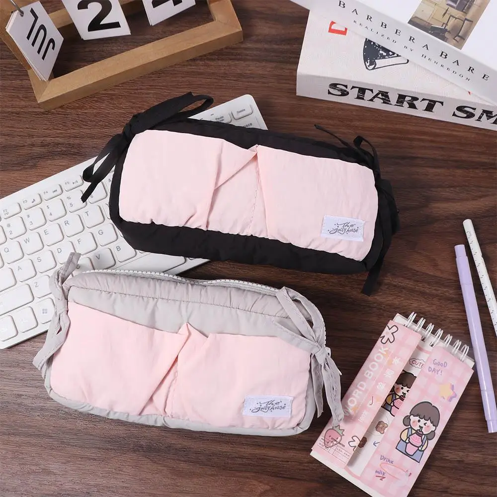 

Bowknot Y2K Bow Stationery Bag Large Capacity Cosmetics Card Pen Korean Pencil Case Desktop Storage Aesthetic Ins Pencil Pouch
