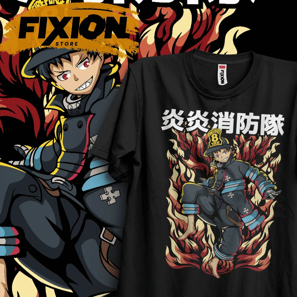 Fire Force – Shinra Completo EB Anime T Shirt Manga Gift For Anime Lover All Size Cotton