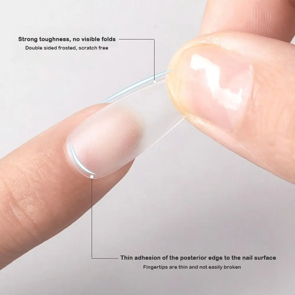 100 PCS/Box Fake Nail Tips Matte Finish Medium Short Design Press On Nails Soft Gel Extension Clear Fake Nail Tips
