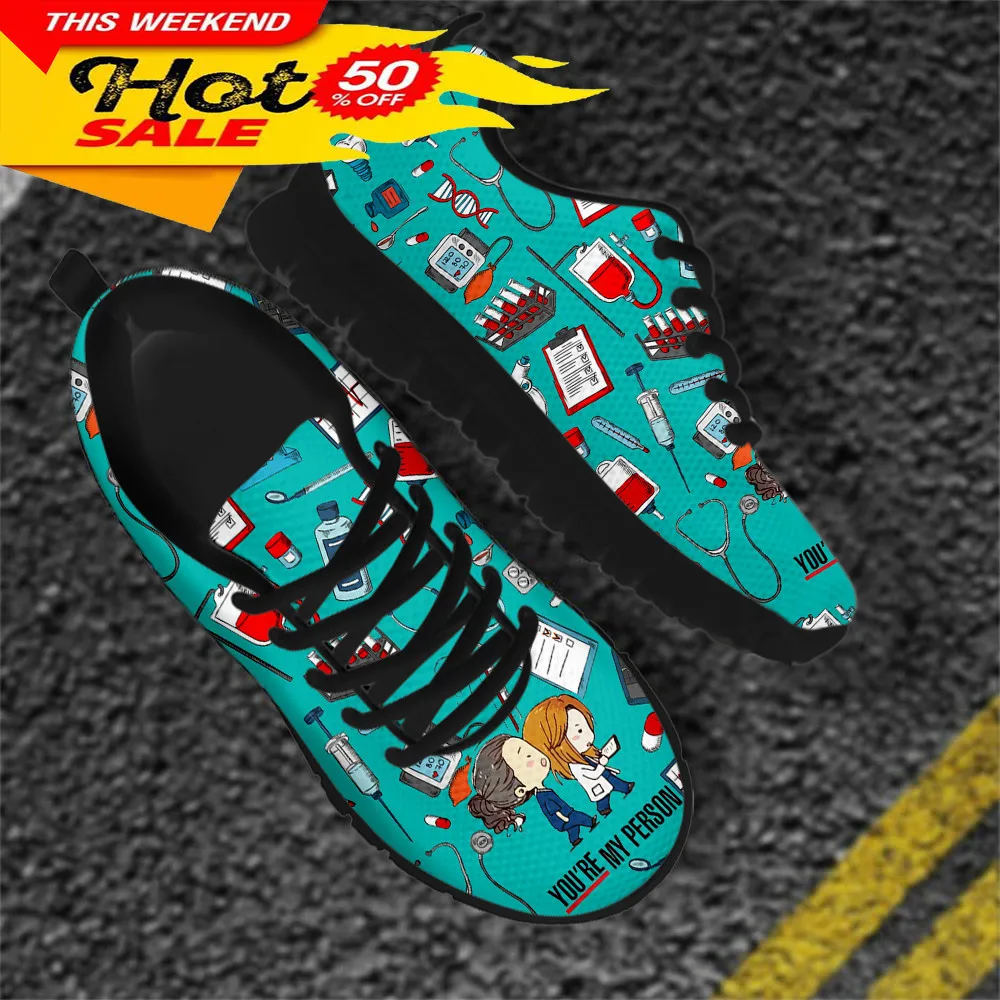 Grey's Anatomy You're My Person Brand Desing Women Mesh Sneakers Casual Mesh Medical Nurse Shoes Flats Zapatos Mujer