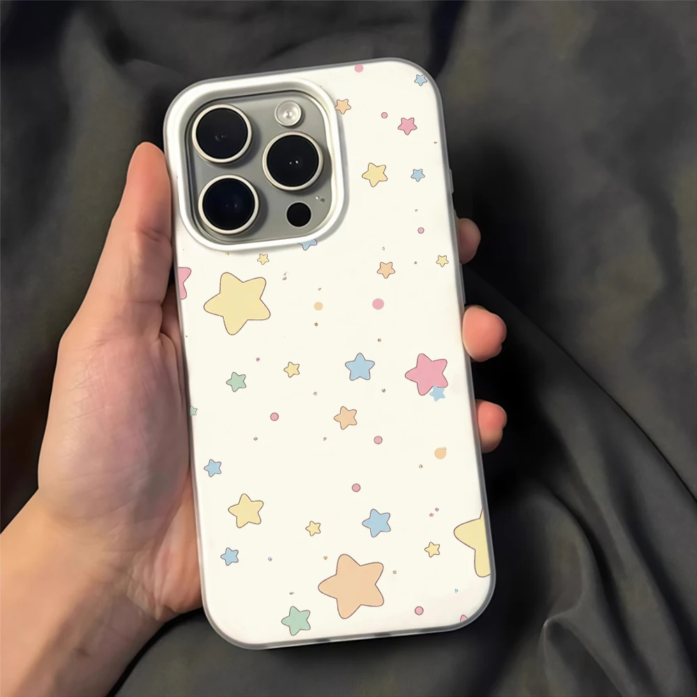 Chunky Pastel Star Dots Jelly Soft Phone Case For Xiaomi Redmi Note 14 Pro 13 12 11 Pro 5G 15C 14C 13 12 10 Pro Daisies Cover
