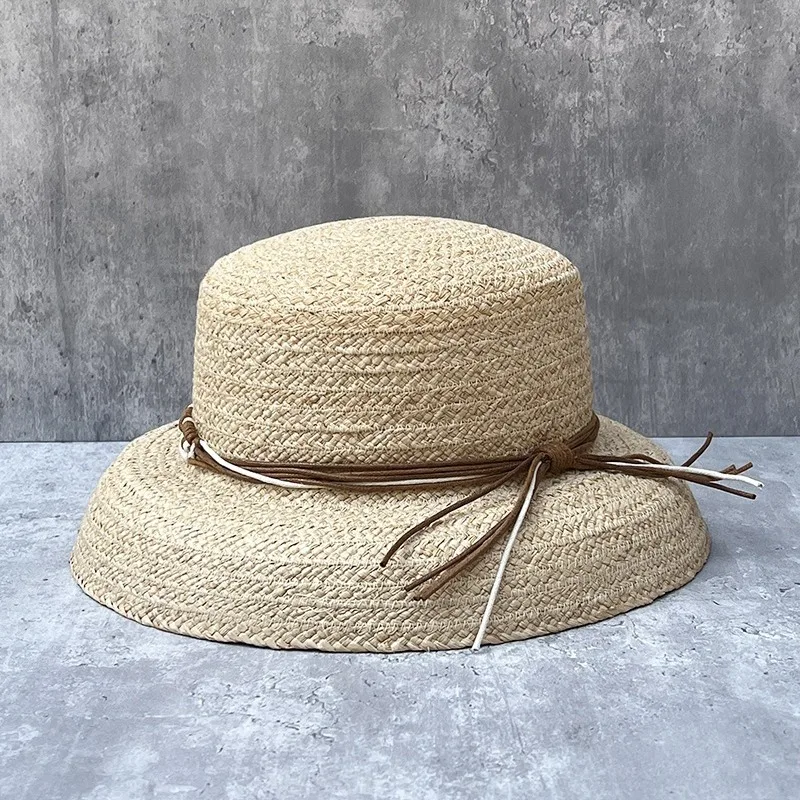 

Bohemian national wind raffia flat top lampshade straw hat women's summer outdoor beach fashion sunshade sunblock hat