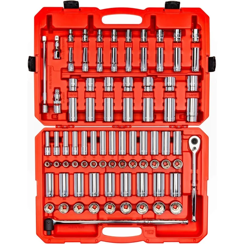 home.1/2 Inch Drive 6-Point Socket and Ratchet Set, 83-Piece (3/8 - 1-5/16 in., 10-32 mm) | SKT25302