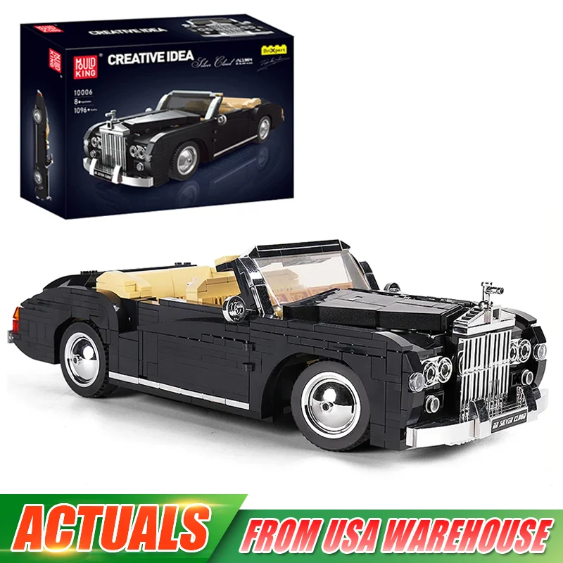 

Технический автомобиль Mold King 10006, игрушки 1975 года, серебристый облачный строительный блок в сборе, старый автомобильный набор кирпичей, детский рождественский подарок