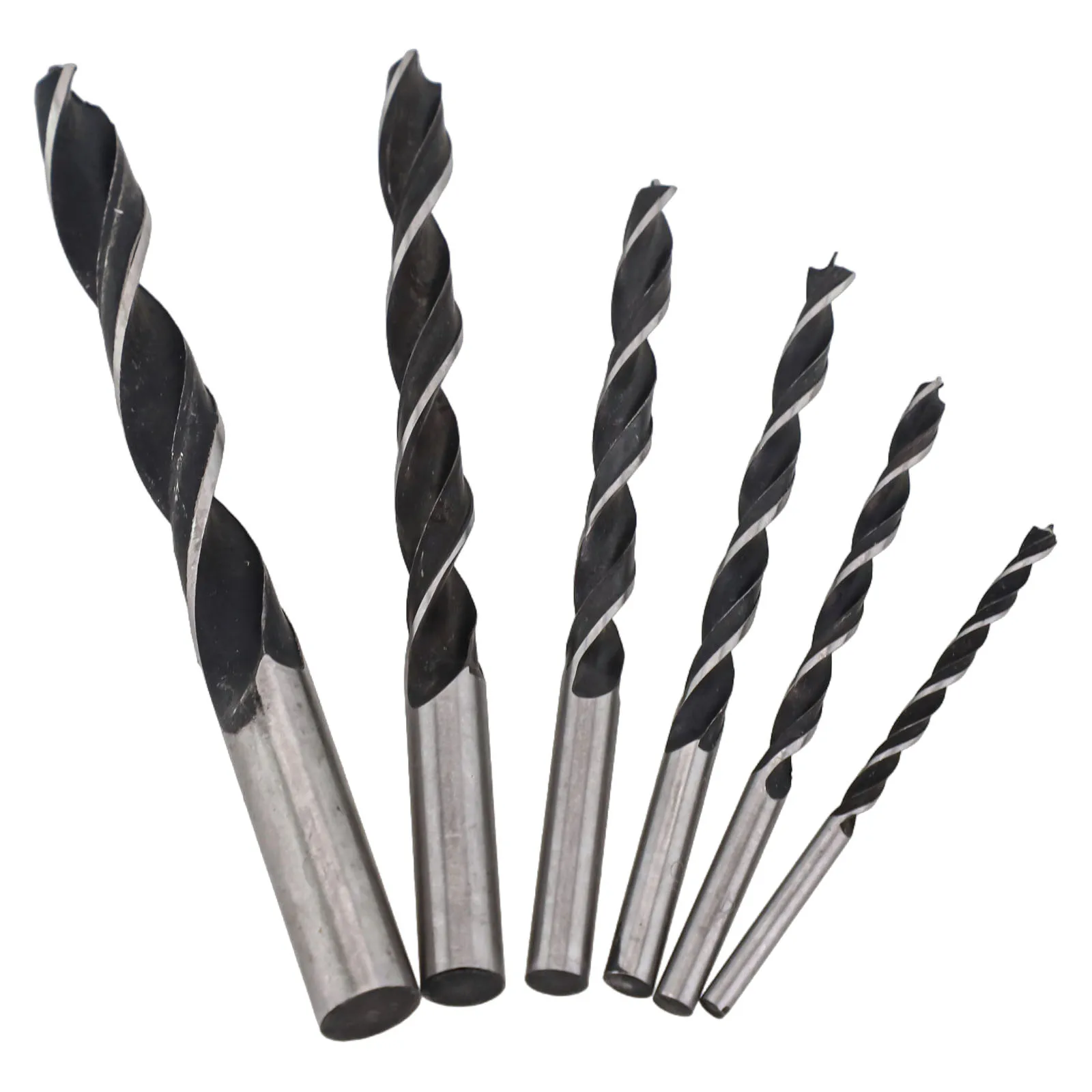 Power Tools Drill Bits 6pcs Easy To Use Woodworking Precision Ground Drills With Center Point Pack Wood Spiral