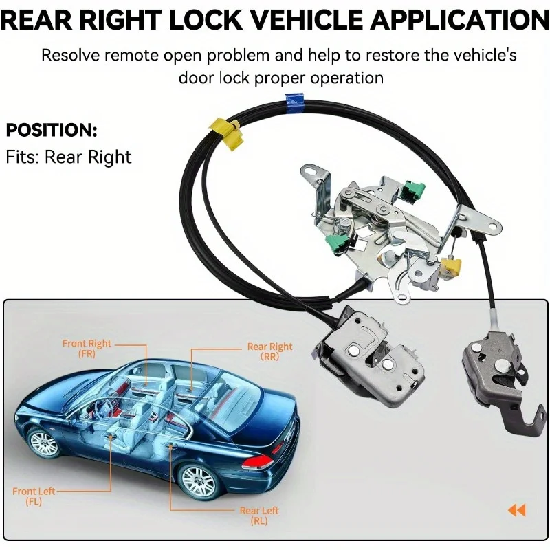 مزلاج الباب الخلفي الأيمن والكابل 6C3Z-28264A00-A لسيارة Ford F-250/F-350 Super Duty 1999-2007 (مزالج علوية/سفلية) #5
