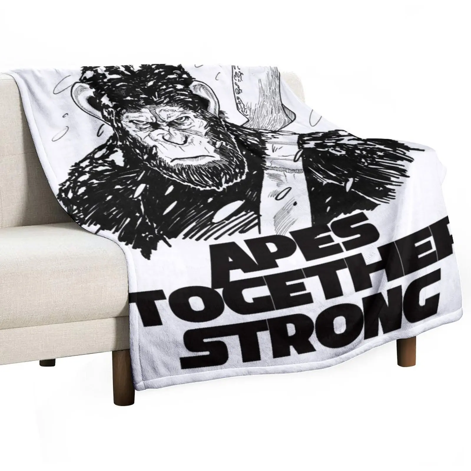 

Caesar: Apes Together Strong Throw Blanket Plaid Summer Beddings Flannel Fabric Blankets