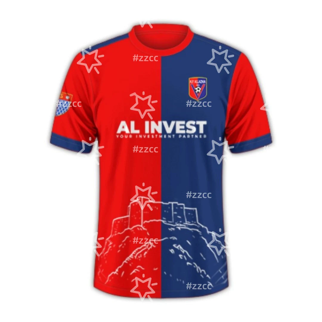 25-26 الألبانية كامريكا Superiore KF Vllaznia مباراة تدريب جيرسي كرة القدم جيرسي الرياضة الجافة بسرعة تي شيرت رجالي طفل المحملة