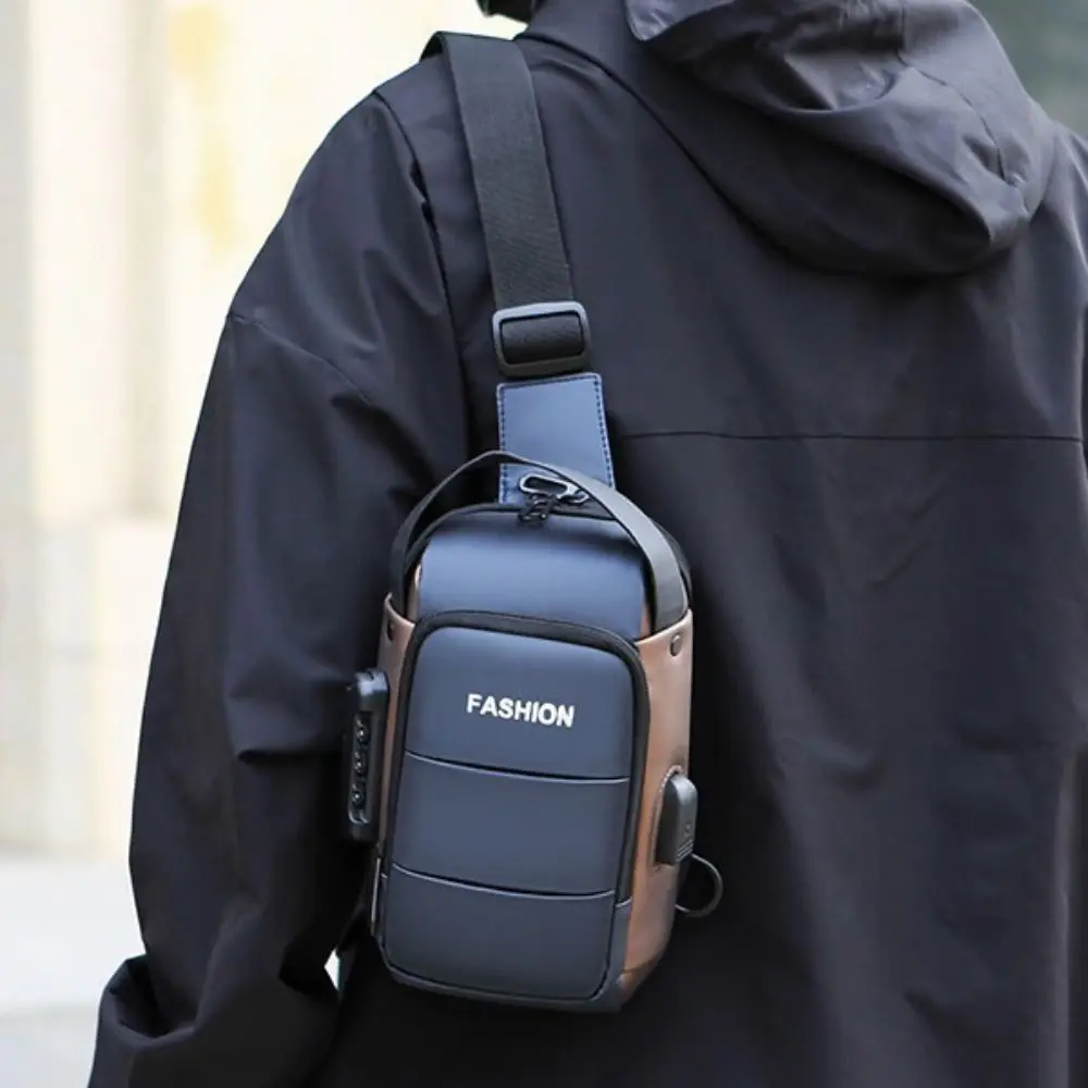 Leichte, lässige Brusttaschen für Herren, tragbar, minimalistisch, Diebstahlschutz, Passwortsperre, kleine Umhängetasche, wasserdichte Herren-Schultertasche