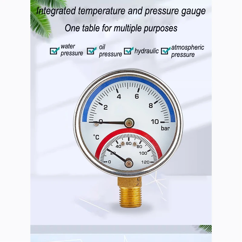 

G1/4" Встроенный датчик температуры и давления, подогрев пола, давление масла, давление воздуха, трехцветный датчик температуры воды