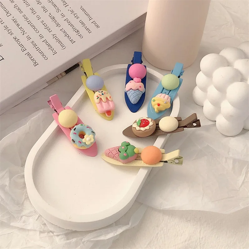 

Hot Sweetly Cartoon Donut BB Hair Claw Side Clips For Women Girls Kids Child Hairpin Gift Hair Accessories Headwear Ornament