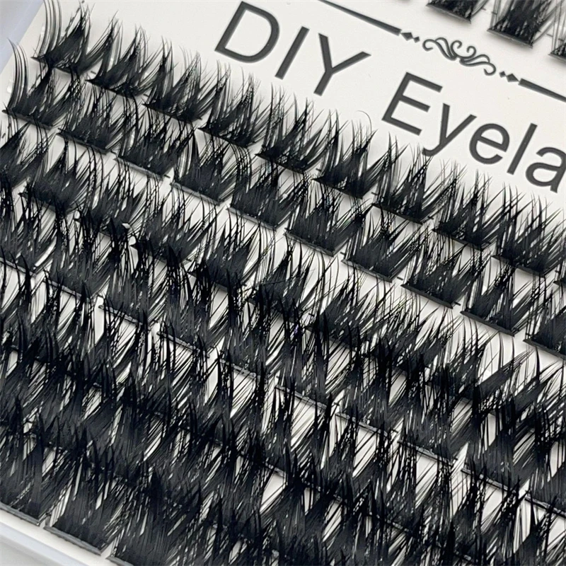 14 Rows/Boxes Mixed synthetic fibre natural magnification DIY cluster eyelashes glue tweezers set with customized