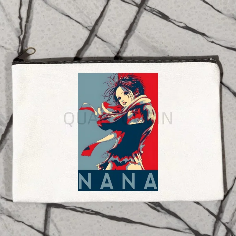 Black Stones NANA Osaki Japanese Anime Canvas Makeup Bag Pocket Lipstick Wash Bag for Wedding Lipstick Bags Storage Organizer