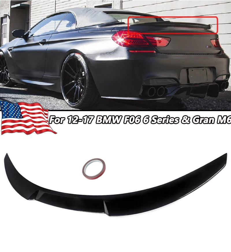 Gloss BlackRear Trunk Lid Boot Spoiler Wings Fits 2012-2018 BMW 6 Series F06 640i 650i M6 Tuning Accessories