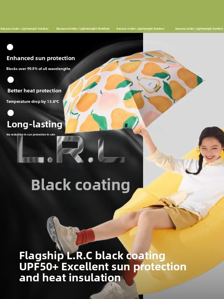 

Портативный уличный зонт-капсула для женщин, защита от УФ-излучения, от дождя и солнца, двойного назначения, в форме бананового листа, забавный зонт-капсула