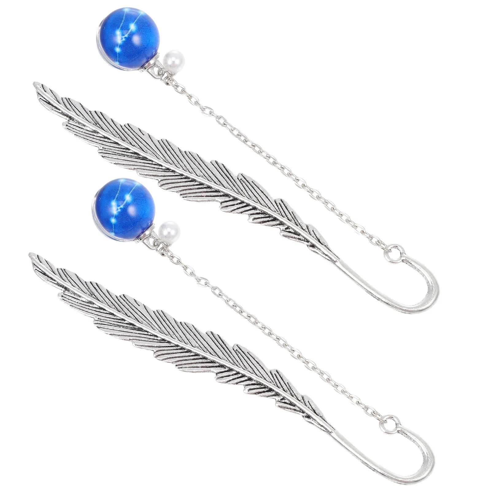 

2Pcs Night Light Constellation Bookmarks Metal Unique Shape Lightweight for Home Office School Reading Gift Luminous