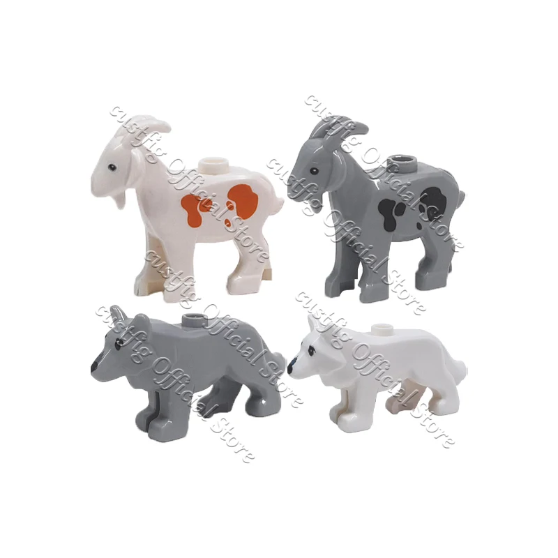 Città Zoo Animali Figure Accessori Building Blocks Modello Elefante Supporti Giraffa Capra Lupo Gufo Fenicottero Pappagallo Uccello Mattoni Giocattolo
