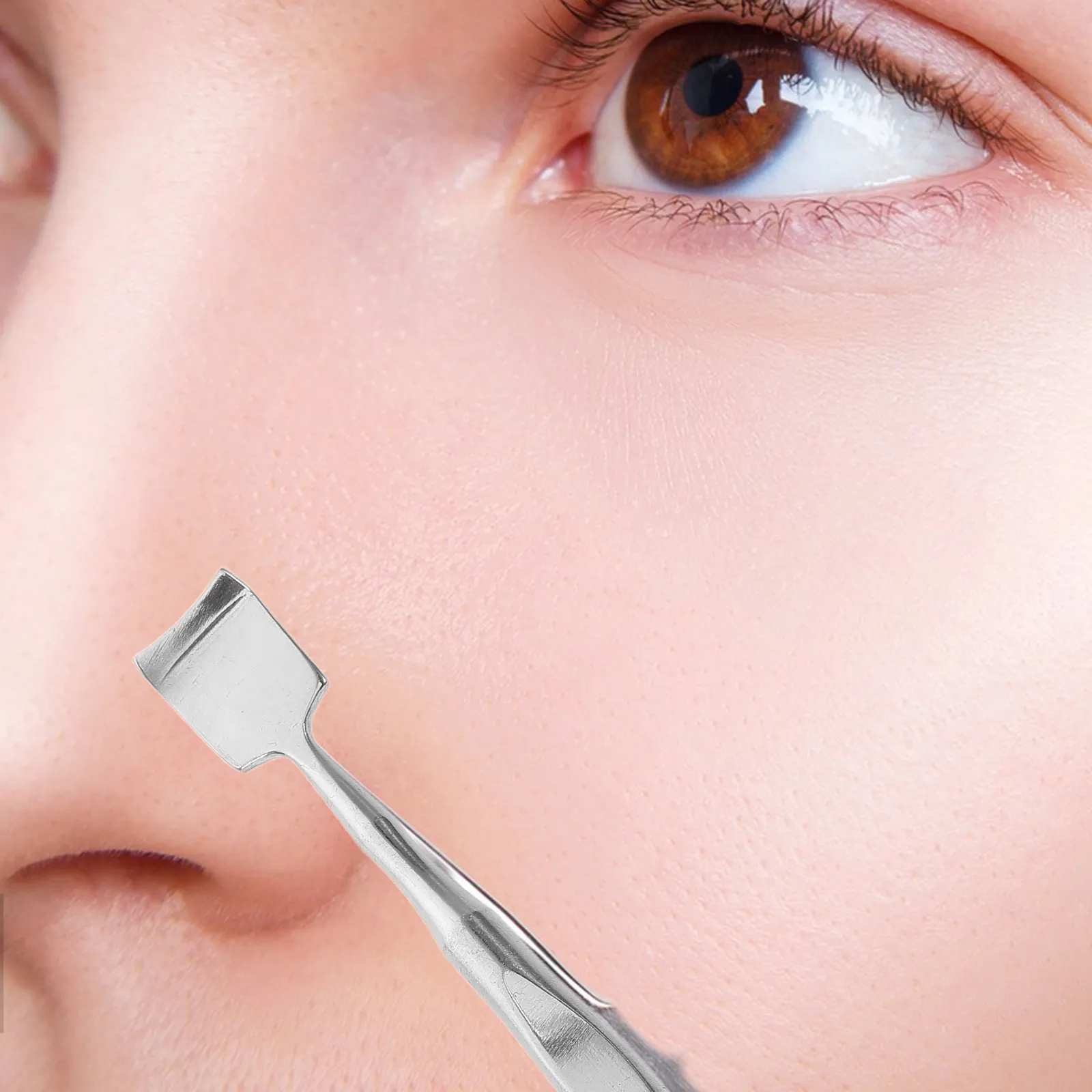 

Двусторонний инструмент для чистки пор из нержавеющей стали: очиститель от черных точек для носа, подбородка, лба, для удаления загрязнений и улучшения состояния кожи