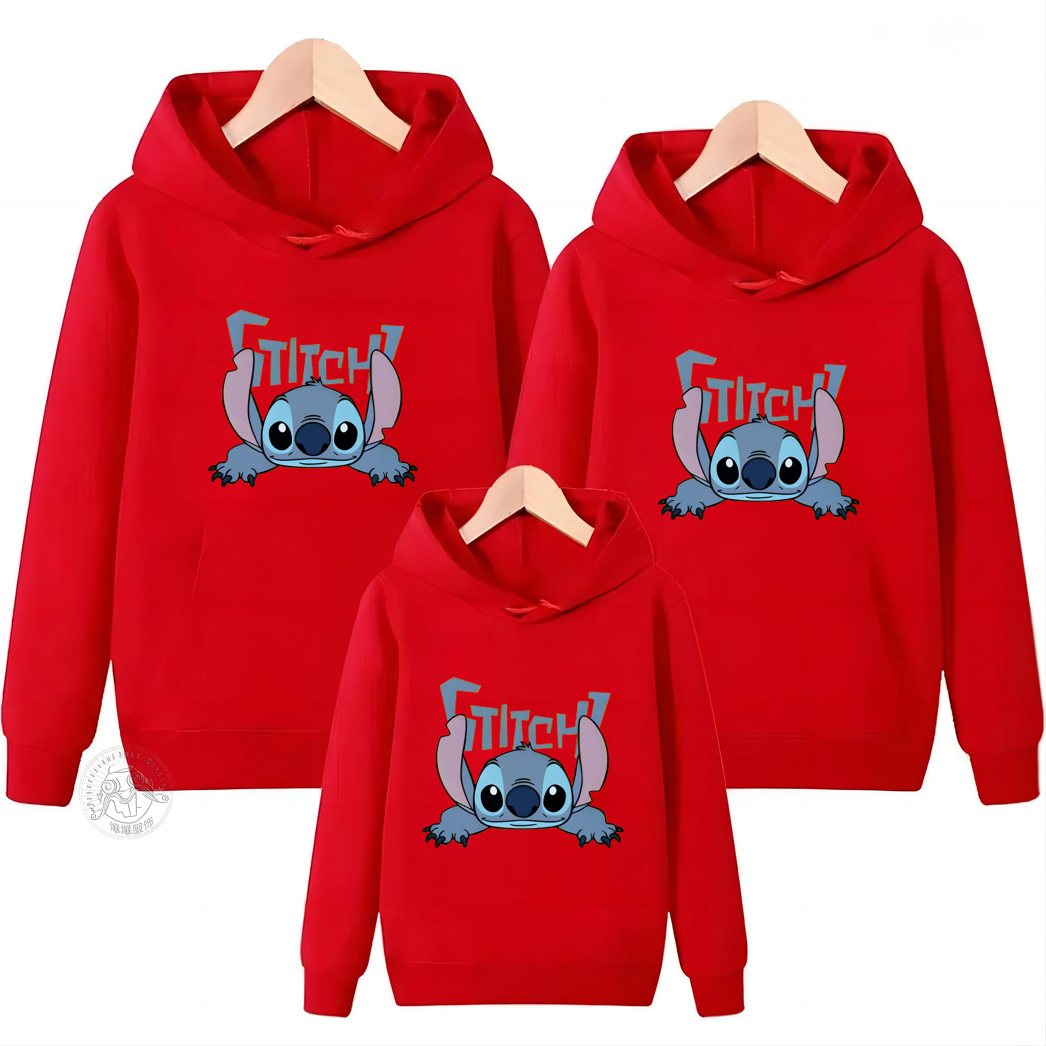 Family Match Sweatshirt Men Women Child Stitch  Print Couples Hoodies Parent-child Clothing Hooded Warm Shirt Parent-child Hoody