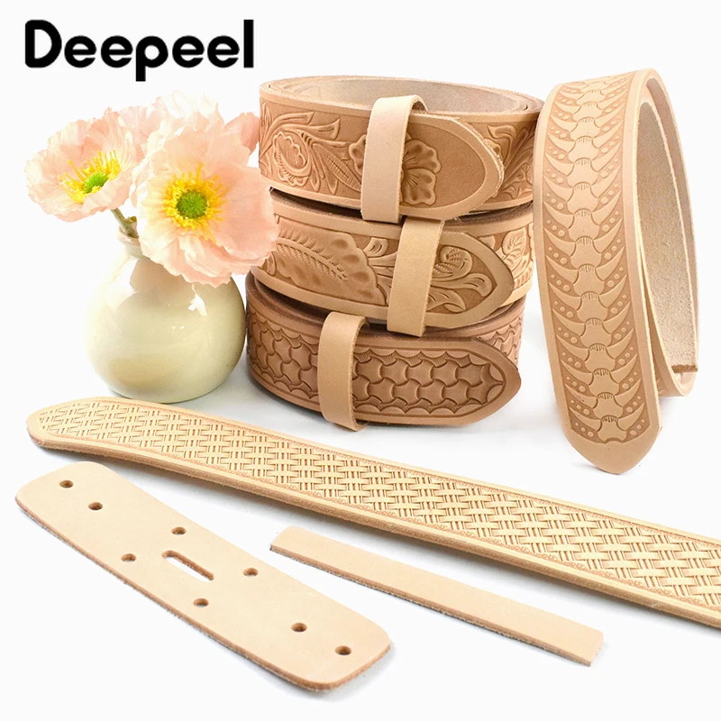 

1Pc Deepeel 38mm 110/120cm Embossed Genuine Leather Belt Strap Cowhide Belt Blank for DIY Handmade Waist Belts